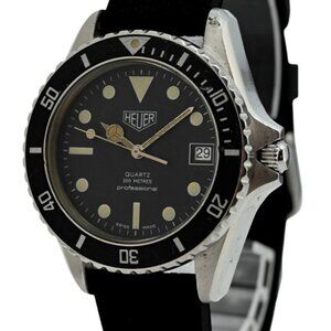 Heuer (Pre-Tag) 37mm Men's 1000 Series Black Dial Diver Watch